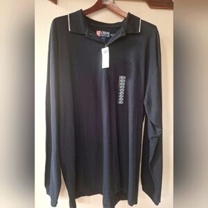 NWT Chaps Ralph Lauren Mens Navy Long Sleeve Polo Shirt Size XL